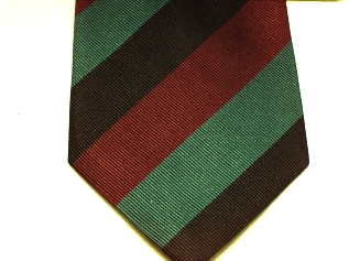 Queen's Lancashire Regiment silk stripe tie - Click Image to Close